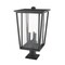 Z-Lite Seoul 3 Light Outdoor Pier Mounted Fixture, Black & Clear 571PHXLR-533PM-BK - alternate 4